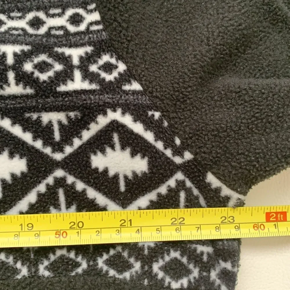 Arctic Image Fleece Black White 3/4 Zip Men’s Sweater Pullover Size M
